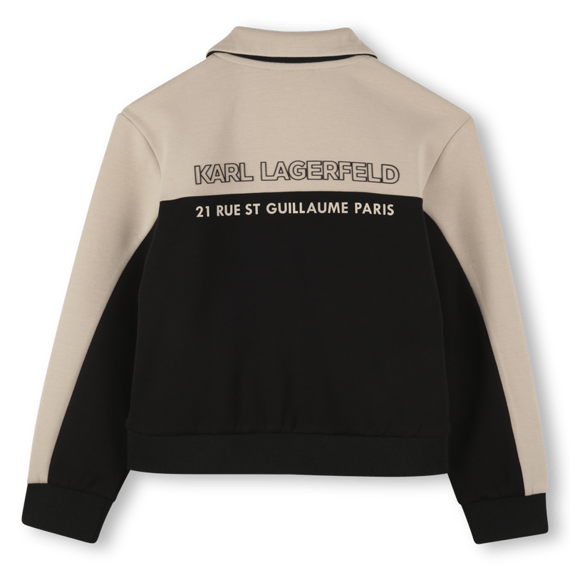 FELPA BICOLORE CON ZIP BEIGE/NERA KARL LAGERFELD - Angel Luxury