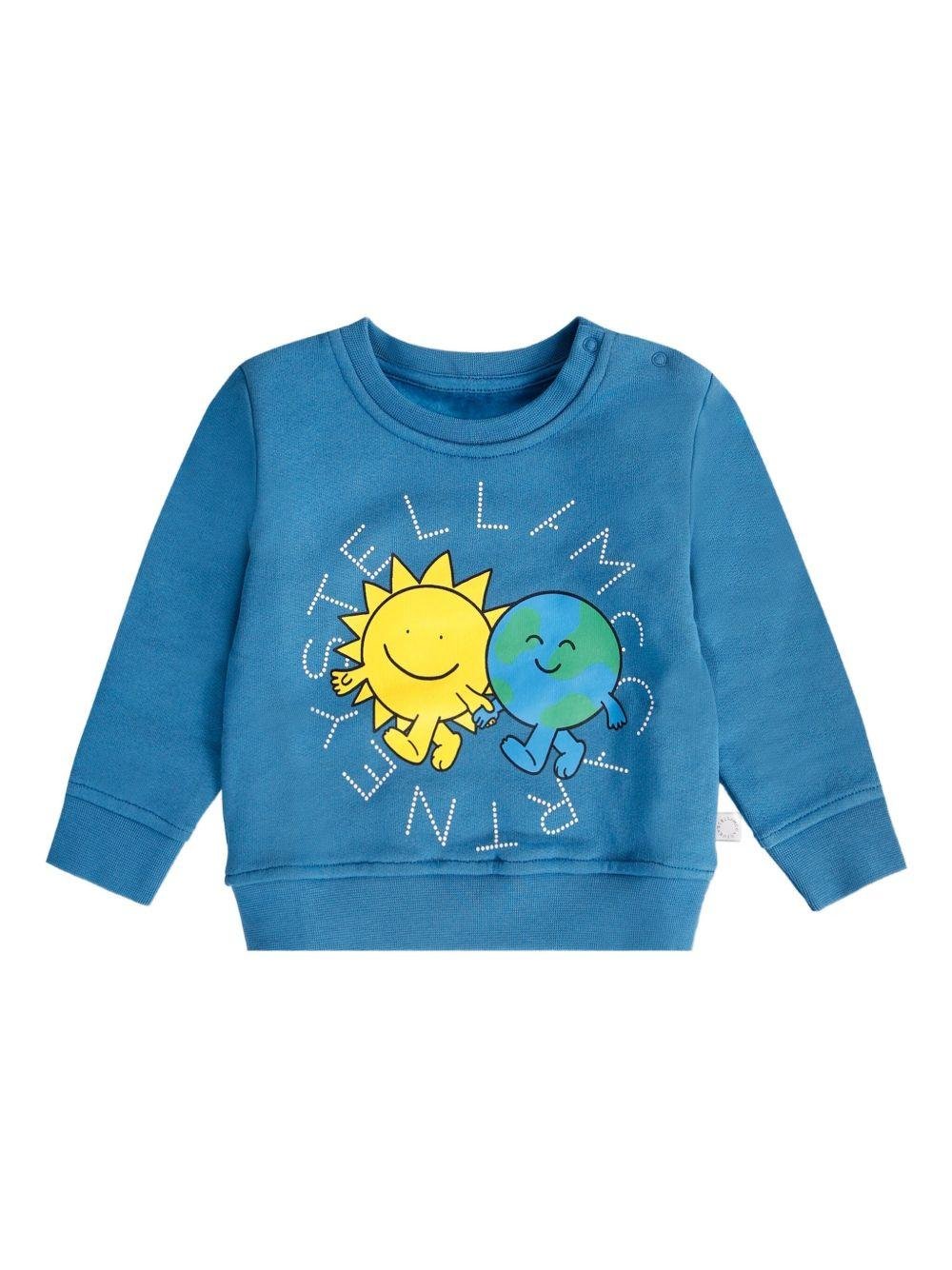 FELPA BLU CON SOLE E IL MONDO STELLA MCCARTNEY - Angel Luxury