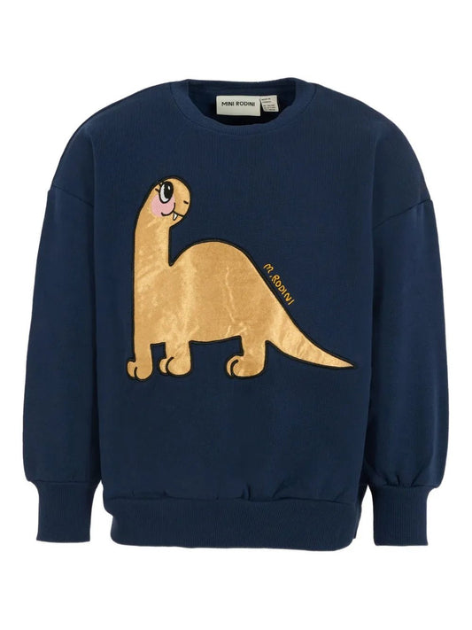 FELPA BLU CON STAMPA DINOSAURO MINI RODINI - Angel Luxury