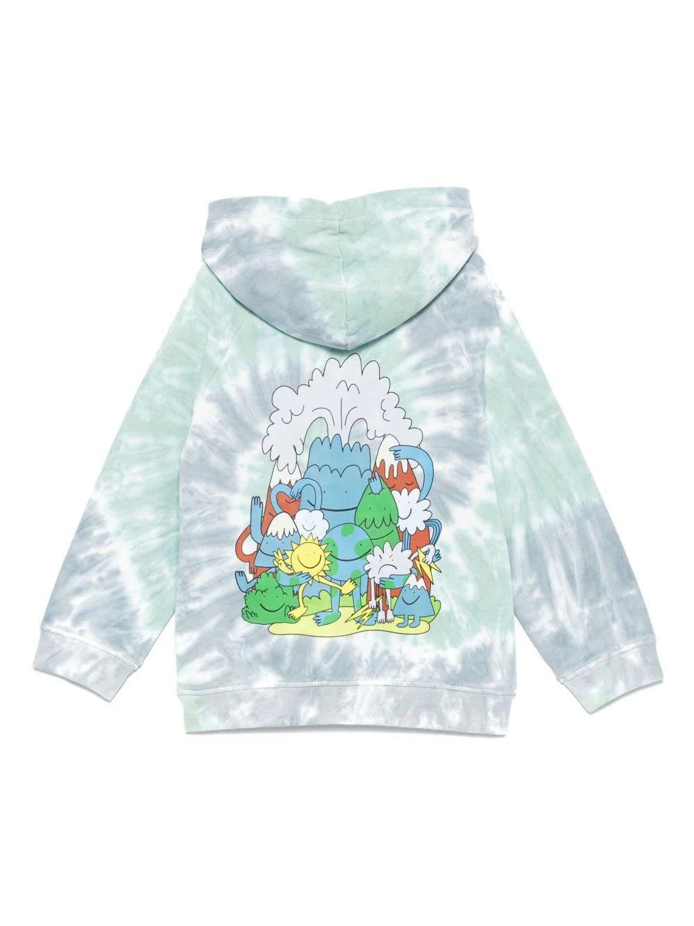 FELPA CON CAPPUCCIO AZZURRO/VERDE SFUMATA STELLA MCCARTNEY - Angel Luxury