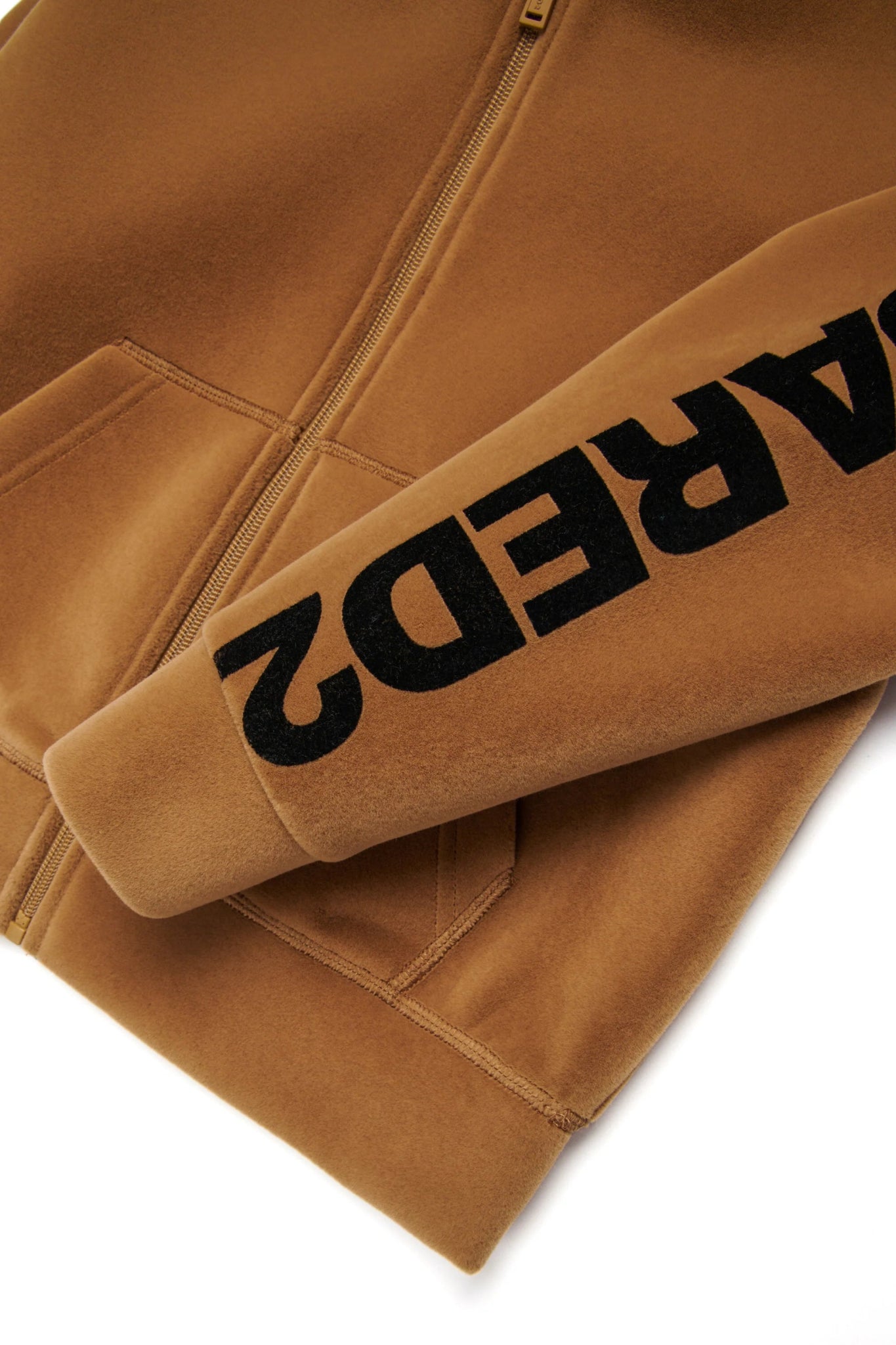 FELPA CON CAPPUCCIO BEIGE CON LOGO NERO DSQUARED2 - Angel Luxury