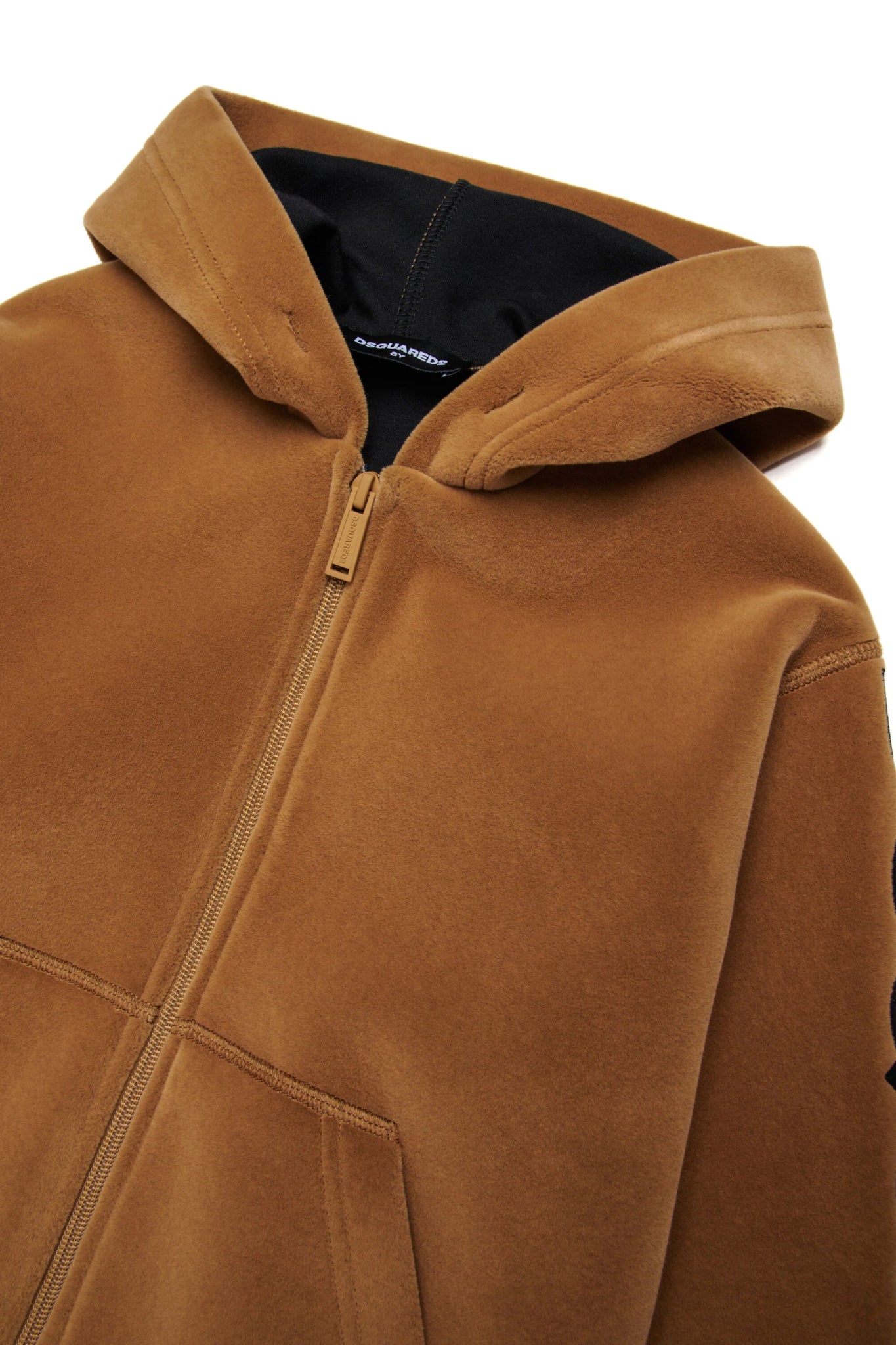FELPA CON CAPPUCCIO BEIGE CON LOGO NERO DSQUARED2 - Angel Luxury