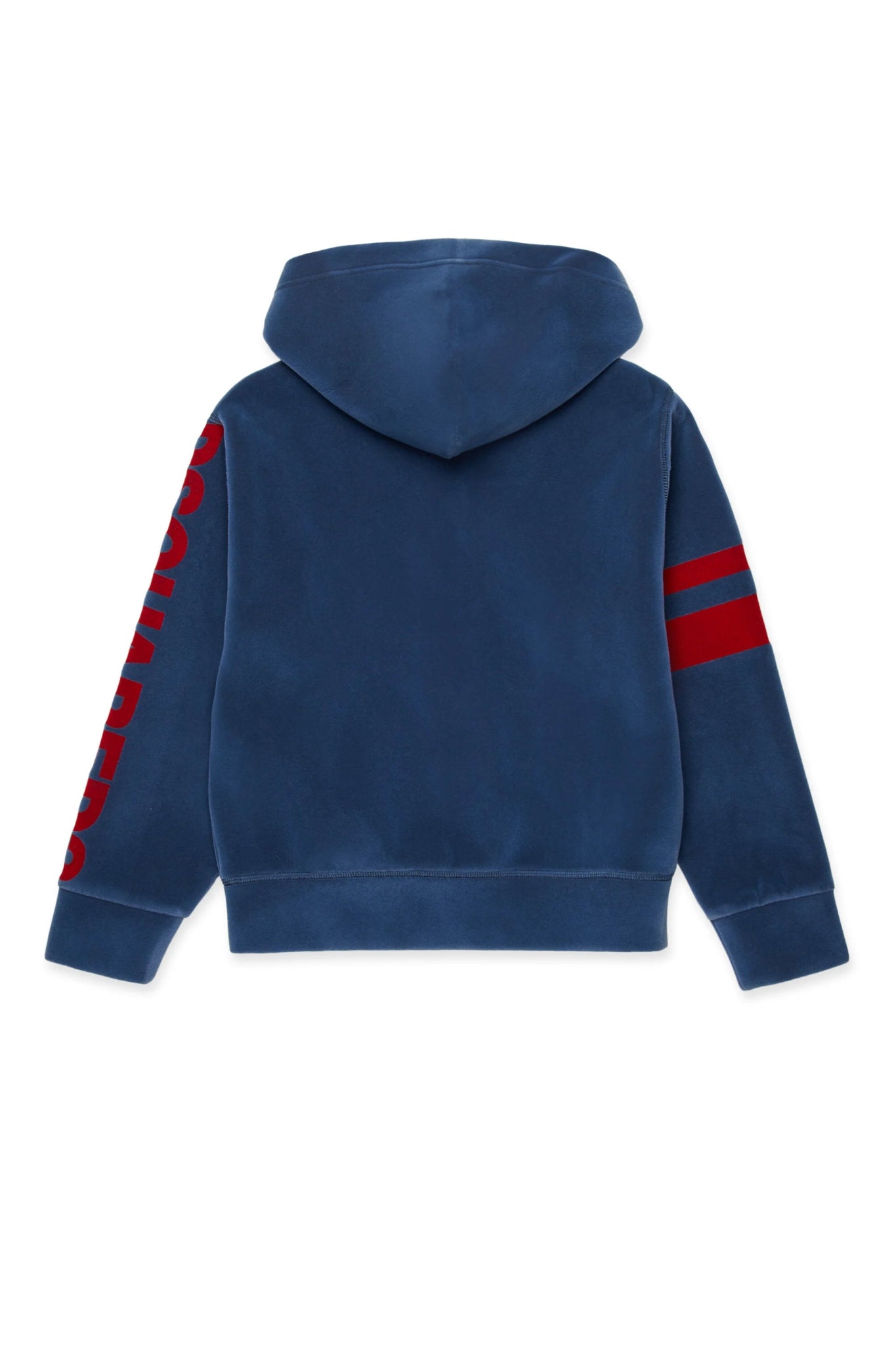 FELPA CON CAPPUCCIO BLU CON LOGO ROSSO DSQUARED2 - Angel Luxury