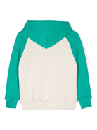 FELPA CON CAPPUCCIO CREMA E VERDE MSGM - Angel Luxury