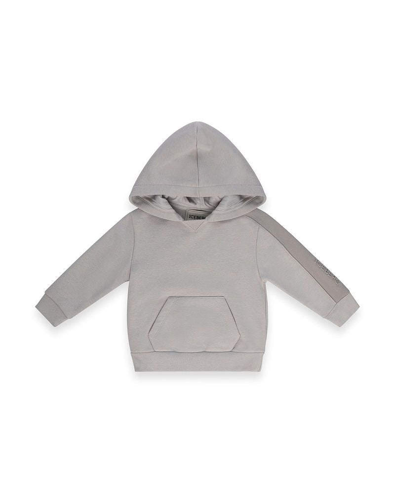 FELPA CON CAPPUCCIO GRIGIA CHIARO ICEBERG - Angel Luxury