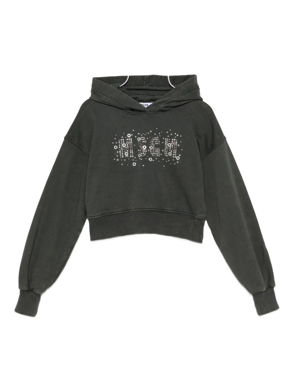 FELPA CON CAPPUCCIO GRIOGIO CON LOGO MSGM - Angel Luxury