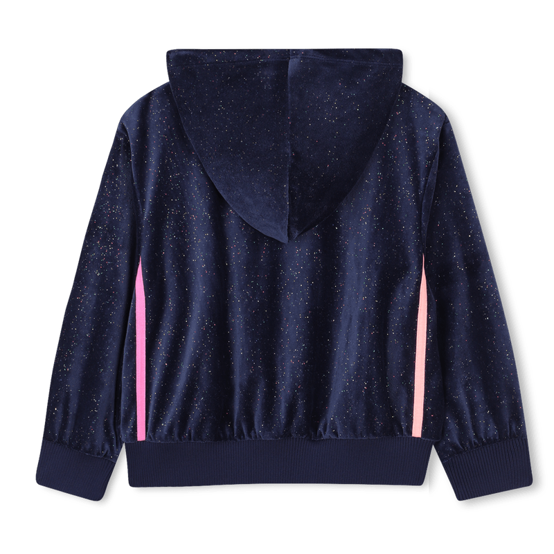 FELPA CON CAPPUCCIO IN VELLUTO BLU GLIETTERATA BILLIEBLUSH - Angel Luxury