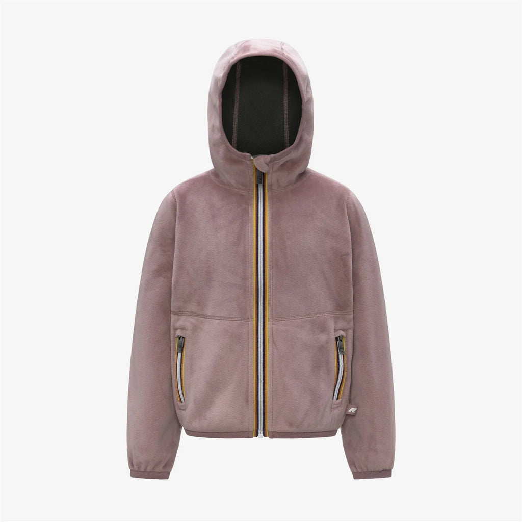 FELPA CON CAPPUCCIO IN VELLUTO ROSA K - WAY - Angel Luxury