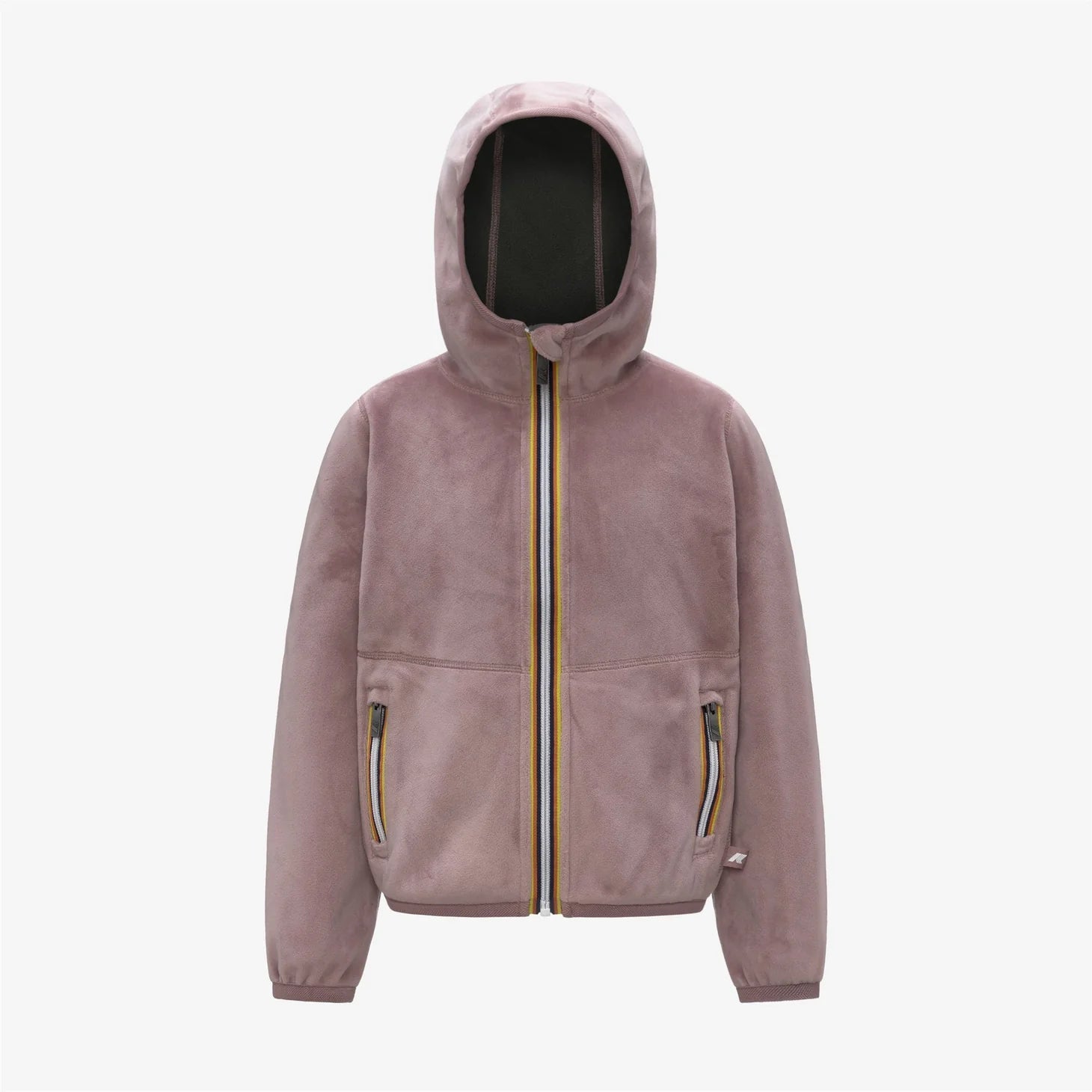 FELPA CON CAPPUCCIO IN VELLUTO ROSA K - WAY - Angel Luxury