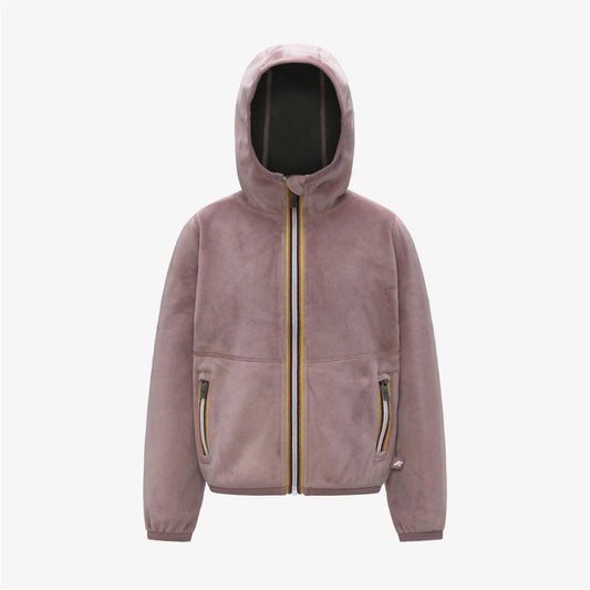 FELPA CON CAPPUCCIO IN VELLUTO ROSA K - WAY - Angel Luxury