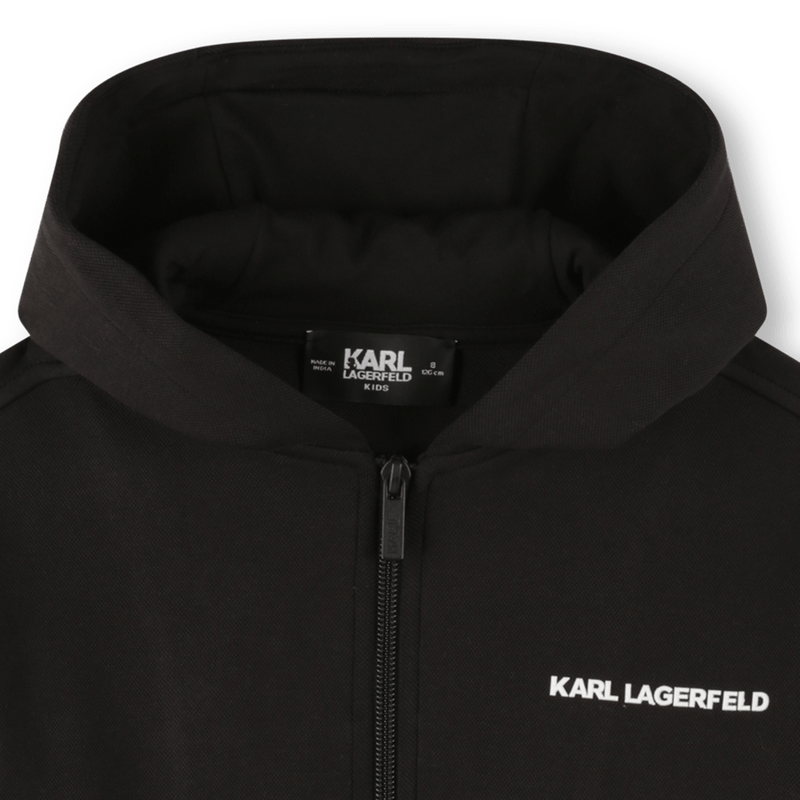 FELPA CON CERNIERA CON LOGO IN RILIEVO BIANCO KARL LAGERFELD - Angel Luxury