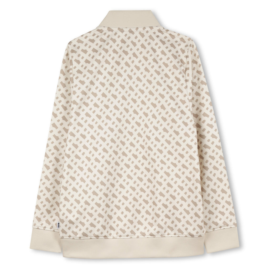 FELPA CON ZIP BEIGE LOGATA HUGO BOSS - Angel Luxury