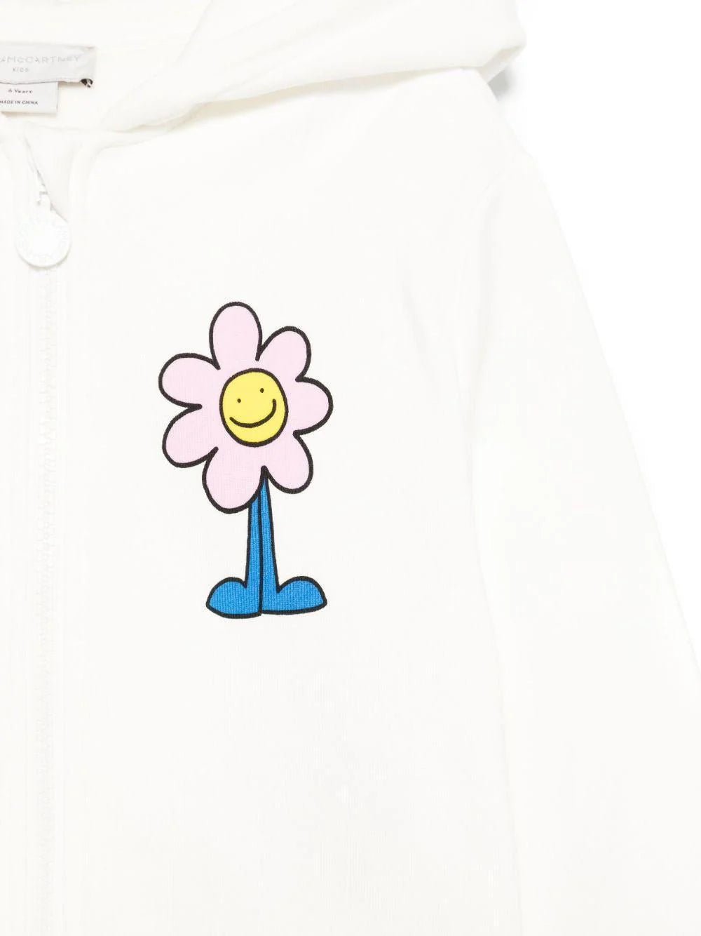 FELPA CON ZIP BIANCA CON FIORI STELLA MCCARTNEY - Angel Luxury