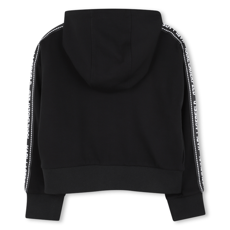 FELPA CON ZIP CON BANDE LATERALI CON LOGO BIANCO KARL LAGERFELD - Angel Luxury