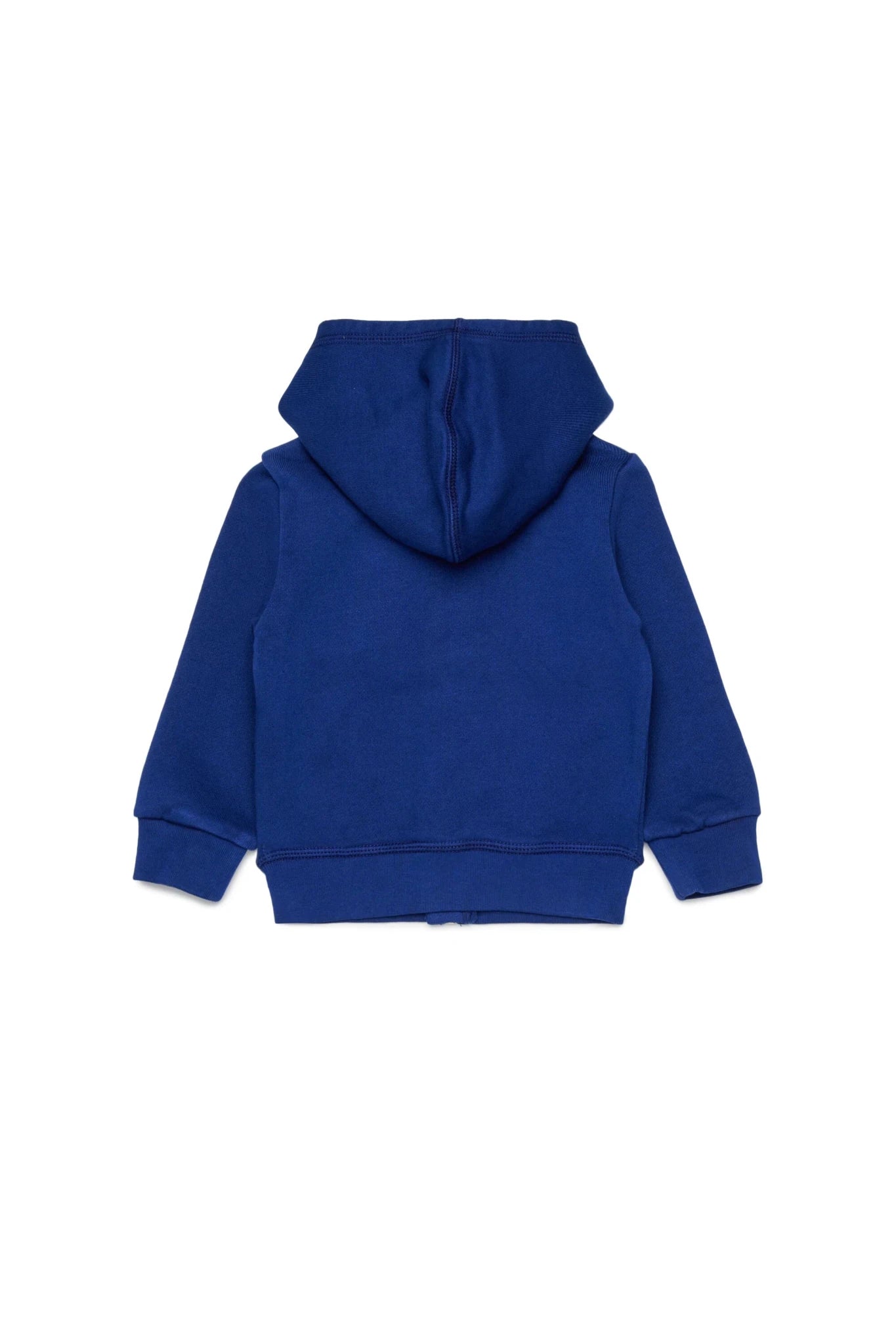 FELPA CON ZIP E CAPPUCCIO BLU CON LOGO IN GOMMA DSQUARED2 - Angel Luxury