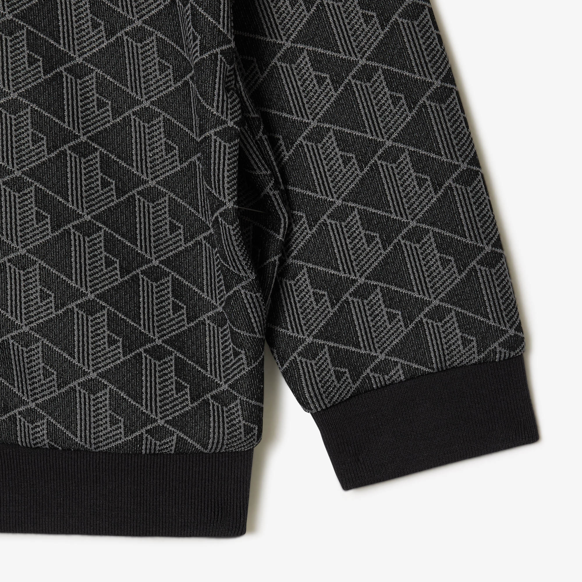 FELPA CON ZIP NERA LOGATA LACOSTE - Angel Luxury