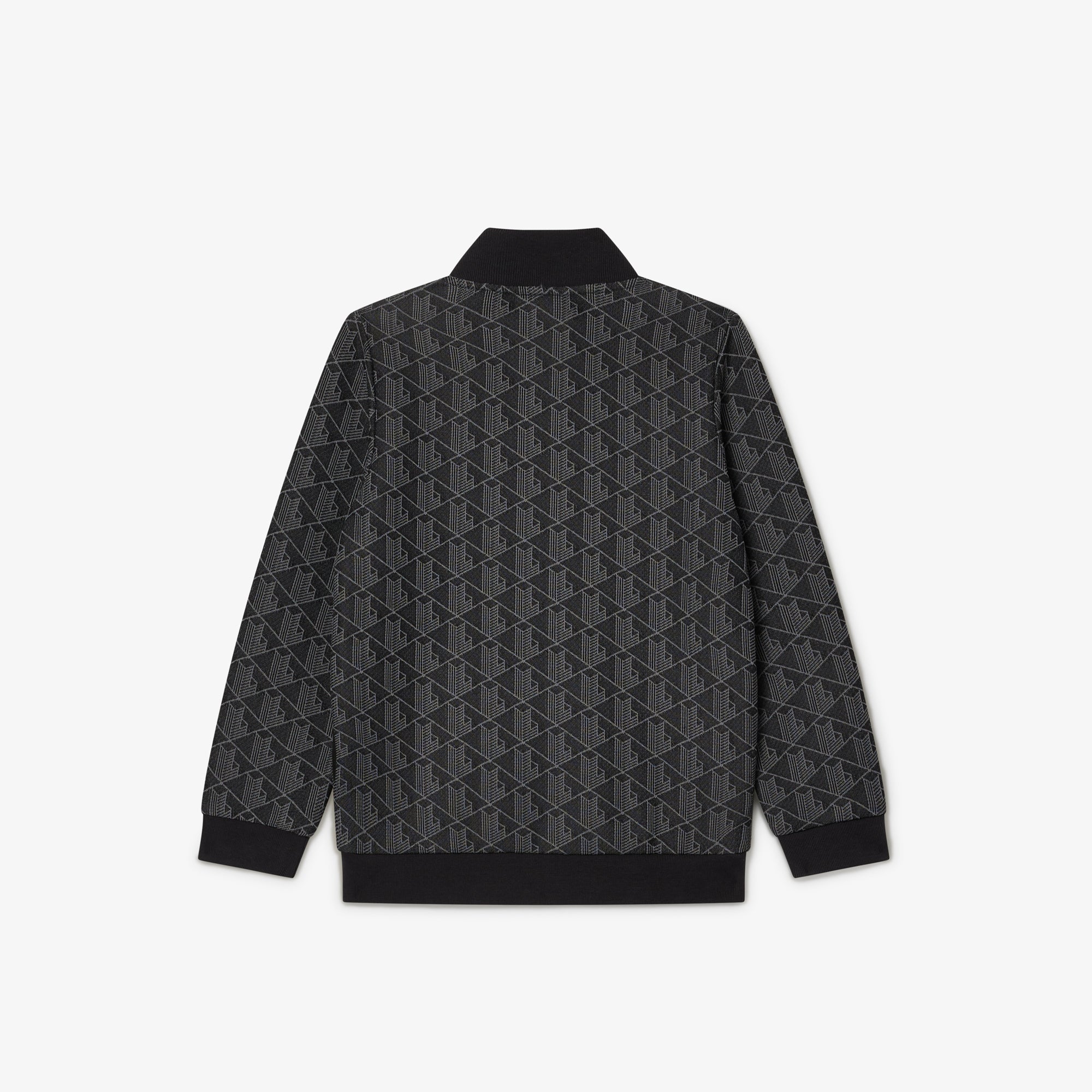 FELPA CON ZIP NERA LOGATA LACOSTE - Angel Luxury