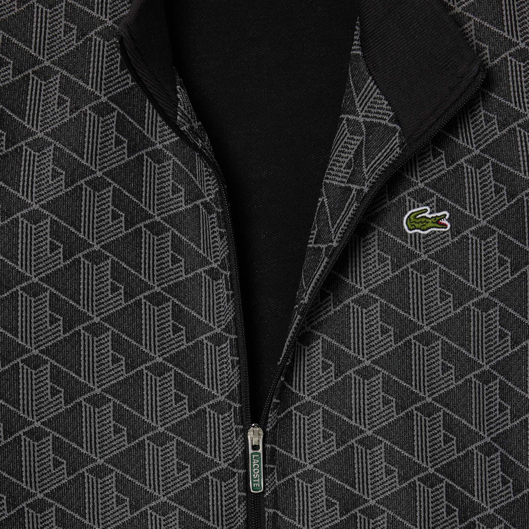 FELPA CON ZIP NERA LOGATA LACOSTE - Angel Luxury
