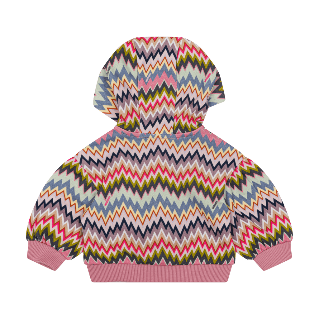 FELPA CON ZIP ZIG ZAG ROSA/MULTICOLORE MISSONI - Angel Luxury
