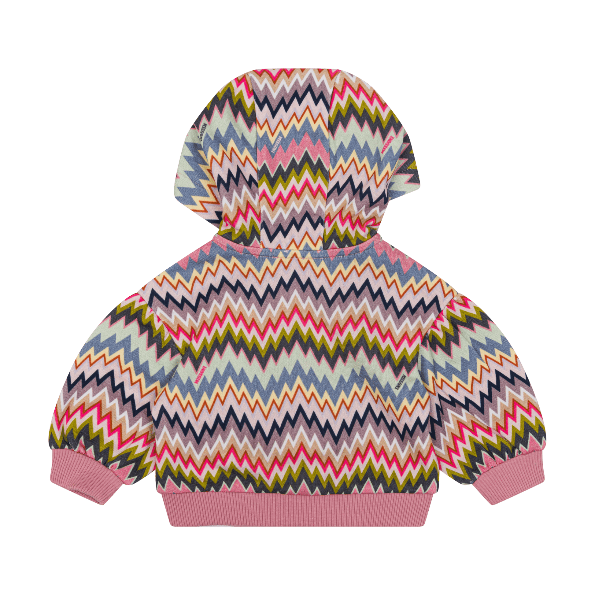 FELPA CON ZIP ZIG ZAG ROSA/MULTICOLORE MISSONI - Angel Luxury