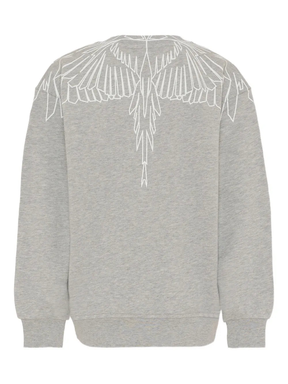 FELPA GIRO COLLO GRIGIA CON LOGO BIANCO MARCELO BURLON - Angel Luxury
