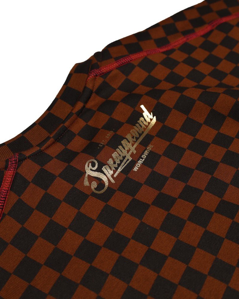 FELPA GIROCOLLO A QUADRI MARRONE SPRAYGROUND - Angel Luxury
