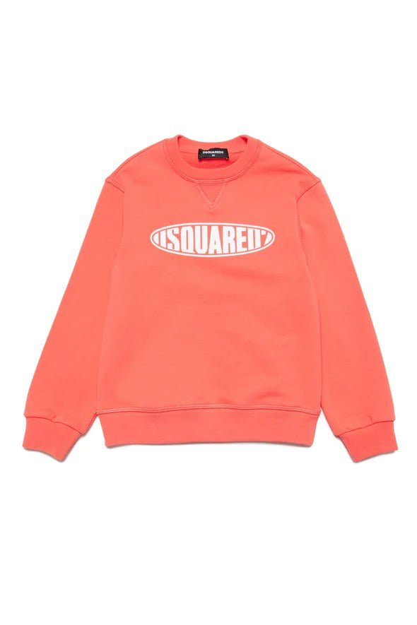 FELPA GIROCOLLO CON LOGO SURF ARANCIONE DSQUARED2 - Angel Luxury