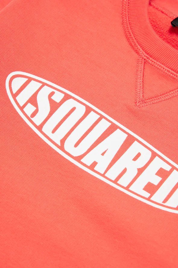 FELPA GIROCOLLO CON LOGO SURF ARANCIONE DSQUARED2 - Angel Luxury