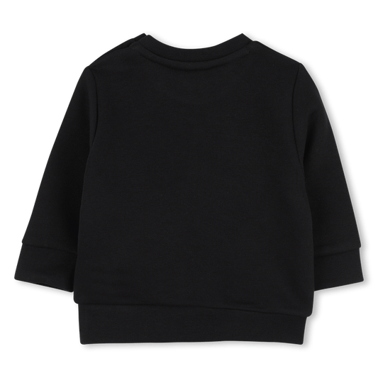 FELPA GIROCOLLO NERA CON LOGO BIANCO HUGO BOSS - Angel Luxury