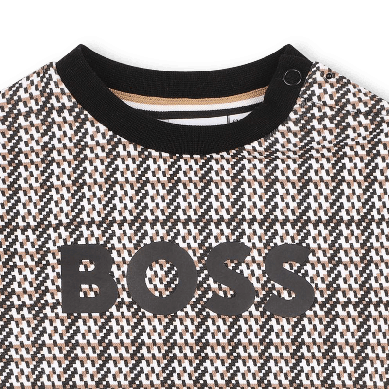 FELPA GIROCOLLO TRICOLORE CON LOGO NERO HUGO BOSS - Angel Luxury