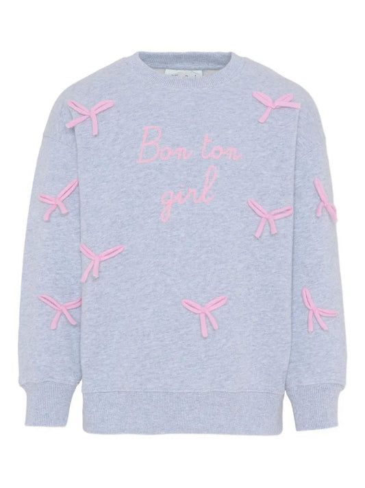 FELPA GRIGIA CON FICCHI ROSA MC2 SAINT BARTH - Angel Luxury
