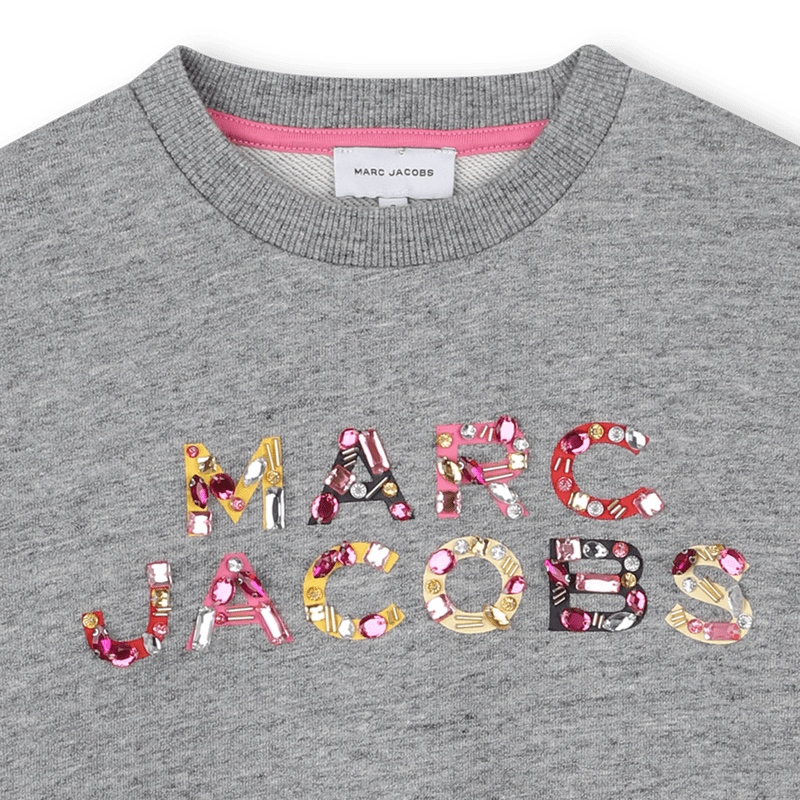 FELPA GRIGIA CON LOGO IN PIETRE COLORATE MARC JACOBS - Angel Luxury