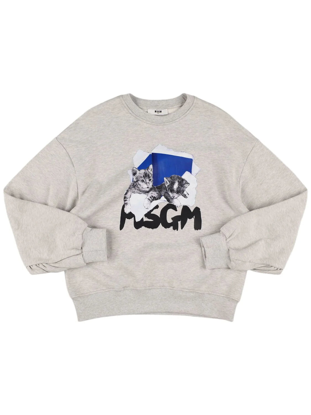 FELPA GRIGIA CON STAMPA MSGM - Angel Luxury