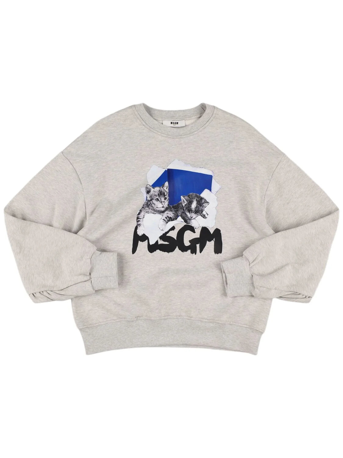 FELPA GRIGIA CON STAMPA MSGM - Angel Luxury