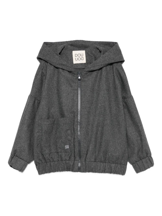 FELPA GRIGIA CON ZIP DOUUOD - Angel Luxury