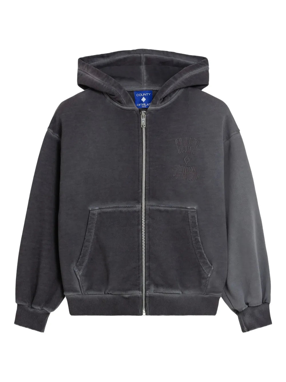FELPA GRIGIA CON ZIP E LOGO SUL RETRO MARCELO BURLON - Angel Luxury