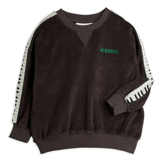 FELPA GRIGIA IN SPUGNA CON LOGO VERDE MINI RODINI - Angel Luxury
