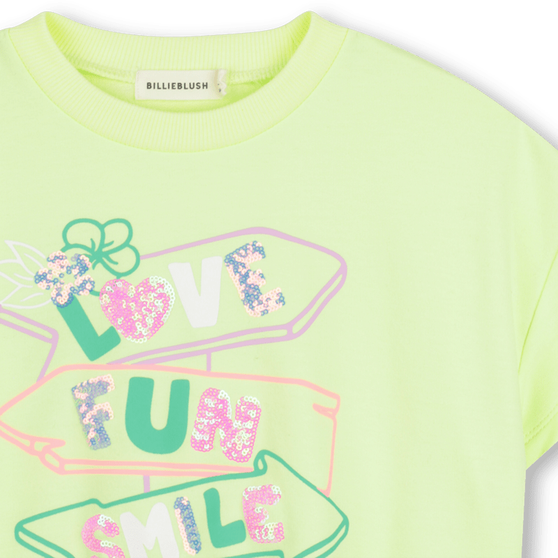 FELPA MANICA CORTA FLUO CON STAMPA BILLIEBLUSH - Angel Luxury