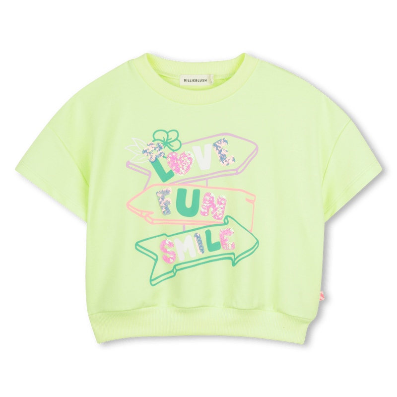 FELPA MANICA CORTA FLUO CON STAMPA BILLIEBLUSH - Angel Luxury