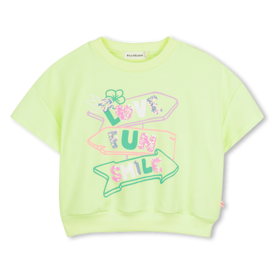 FELPA MANICA CORTA FLUO CON STAMPA BILLIEBLUSH - Angel Luxury