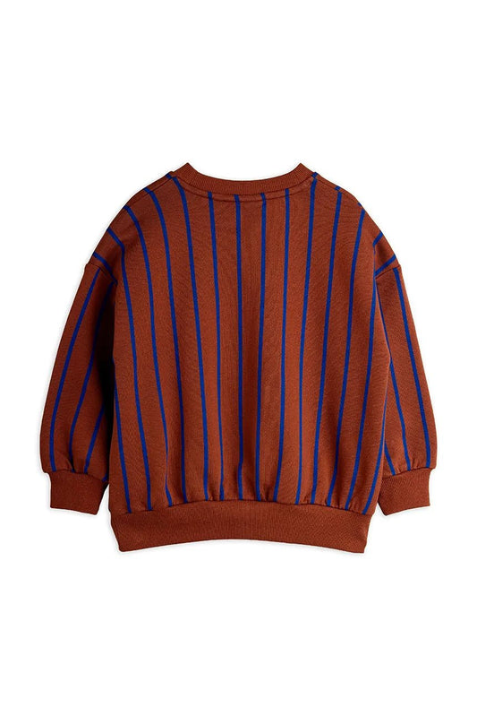 FELPA MARRONE A RIGHE BLU CON LOGO ROSSO MINI RODINI - Angel Luxury