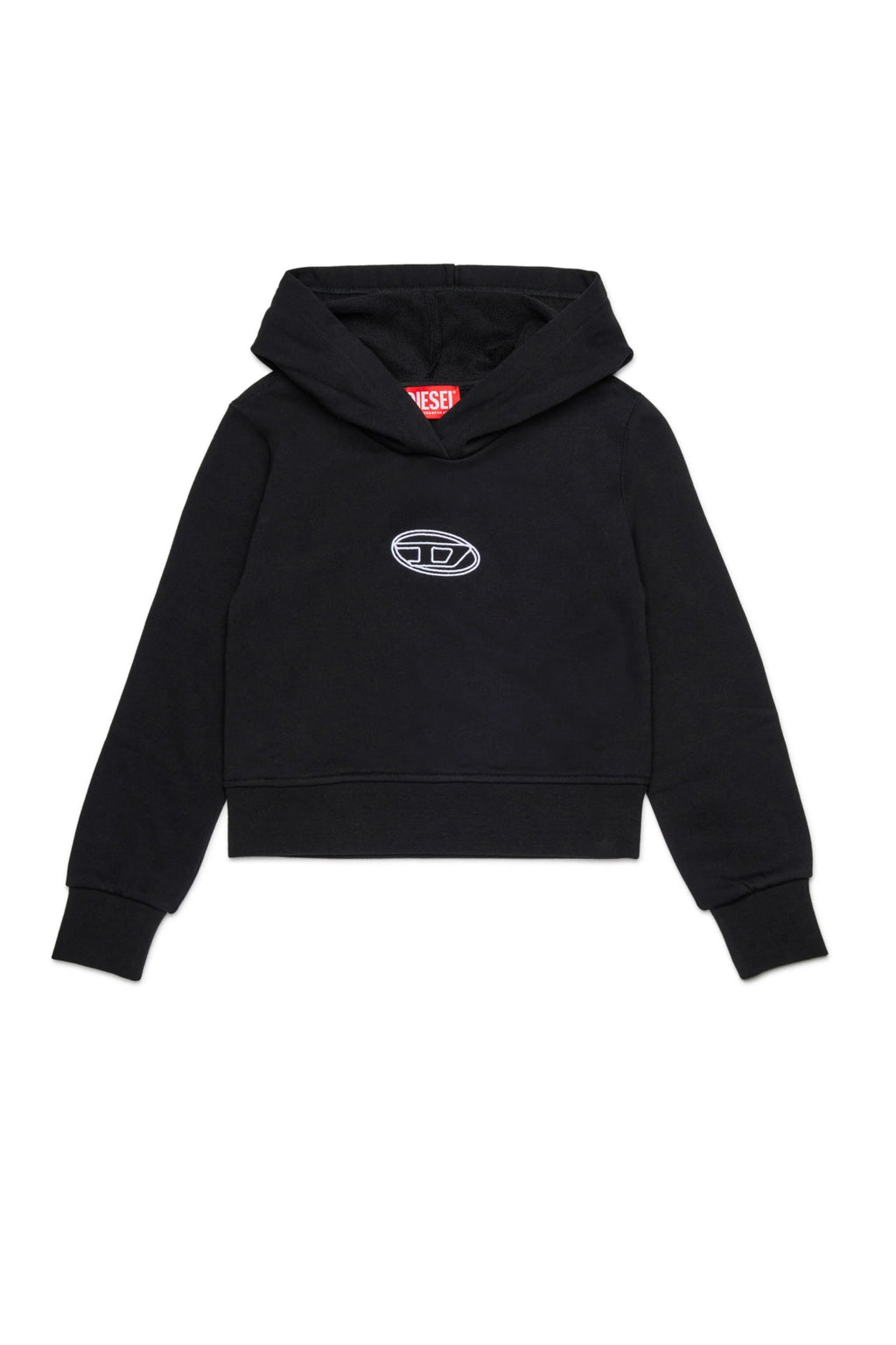 FELPA NERA CON CAPPUCCIO CON LOGO BIANCO DIESEL - Angel Luxury