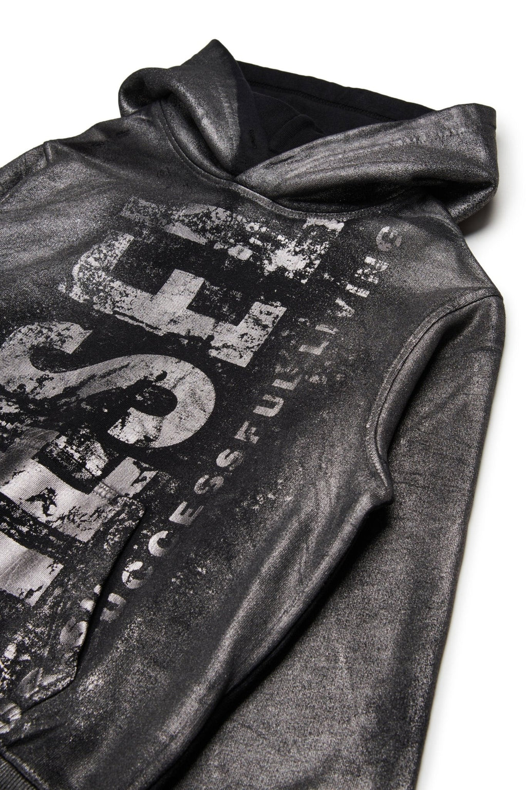 FELPA NERA CON CAPPUCCIO CON LOGO MAXI DIESEL - Angel Luxury