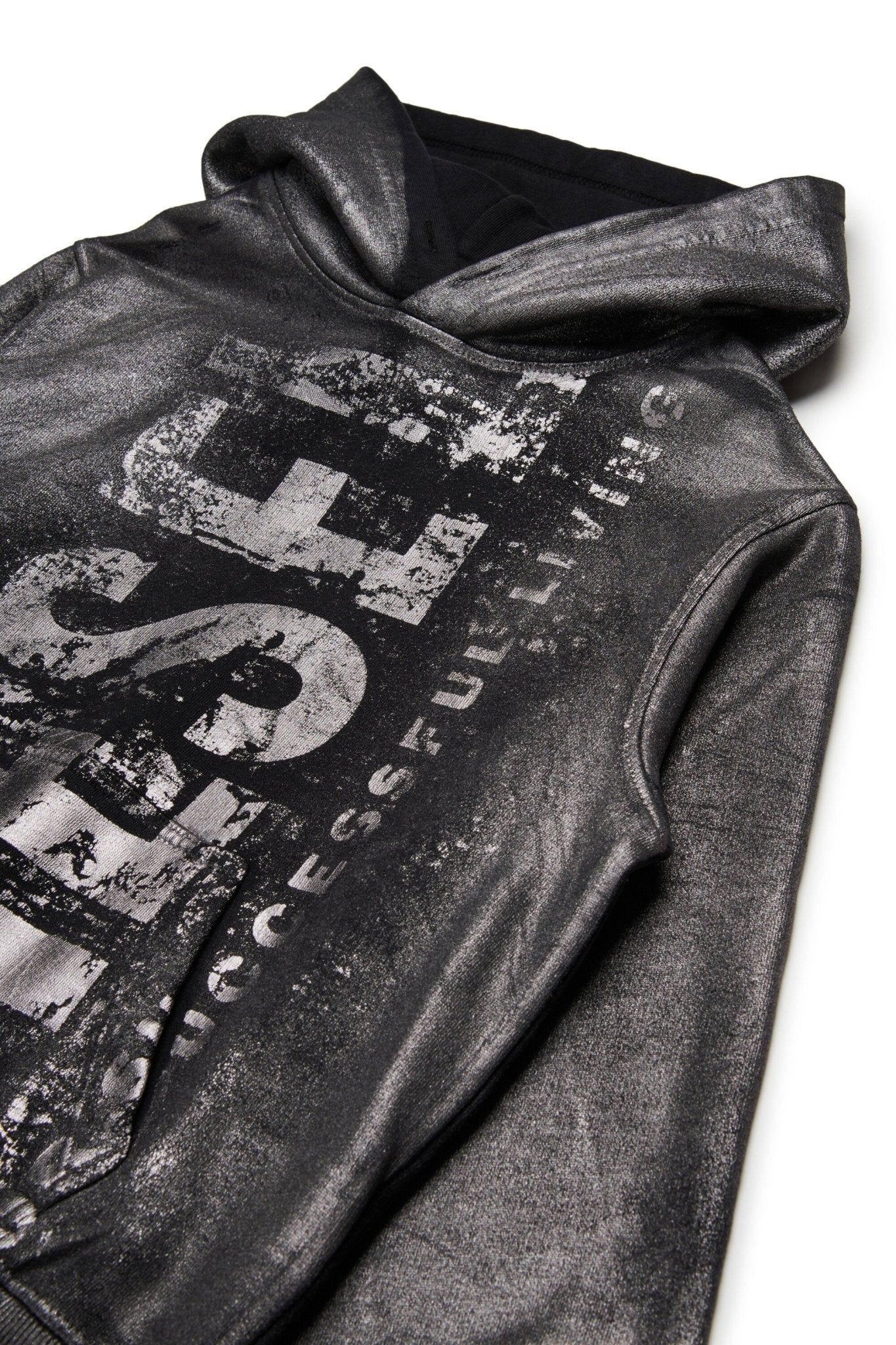 FELPA NERA CON CAPPUCCIO CON LOGO MAXI DIESEL - Angel Luxury