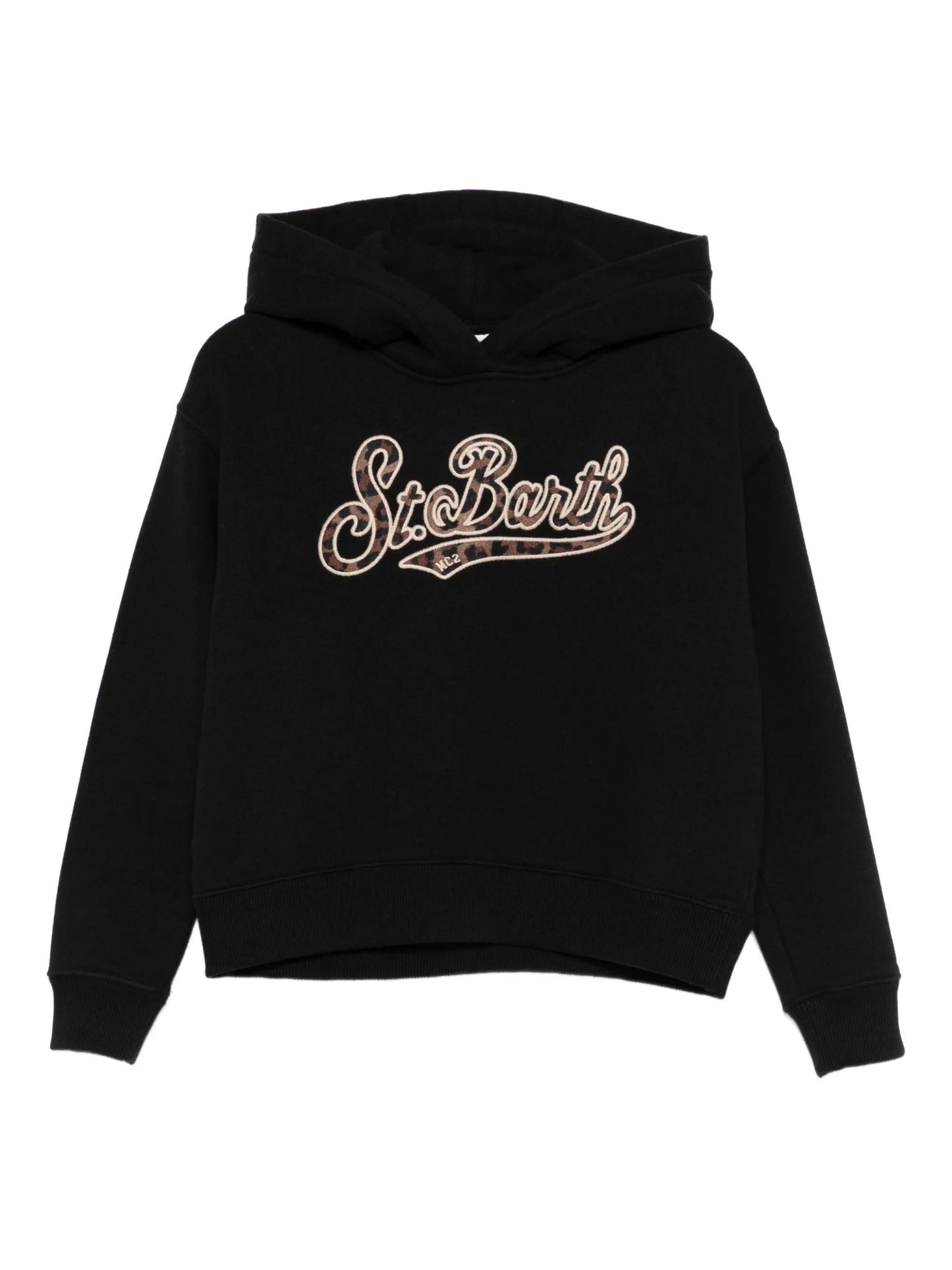 FELPA NERA CON CAPPUCCIO E LOGO MACULATO MC2 SAINT BARTH - Angel Luxury