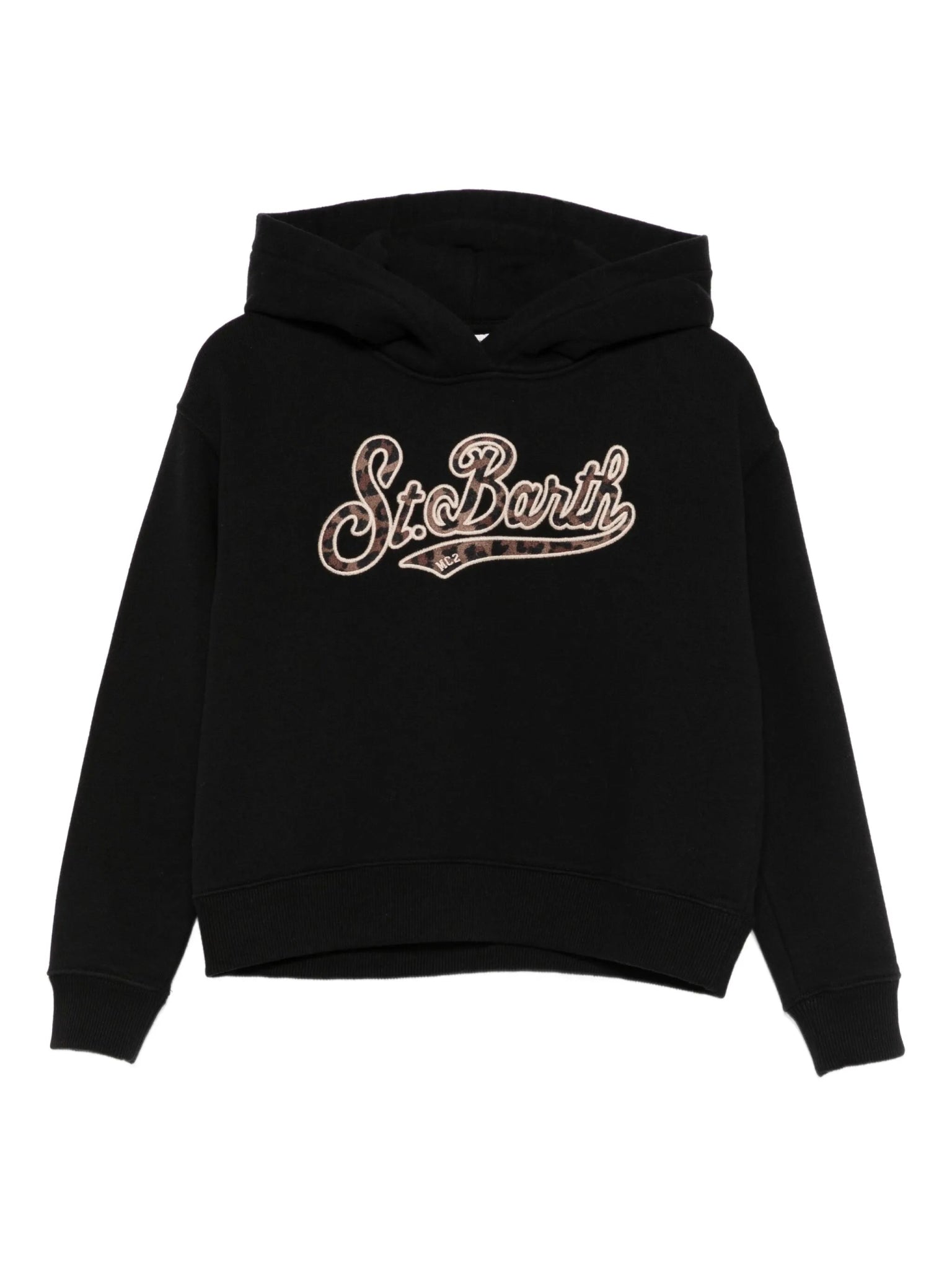 FELPA NERA CON CAPPUCCIO E LOGO MACULATO MC2 SAINT BARTH - Angel Luxury