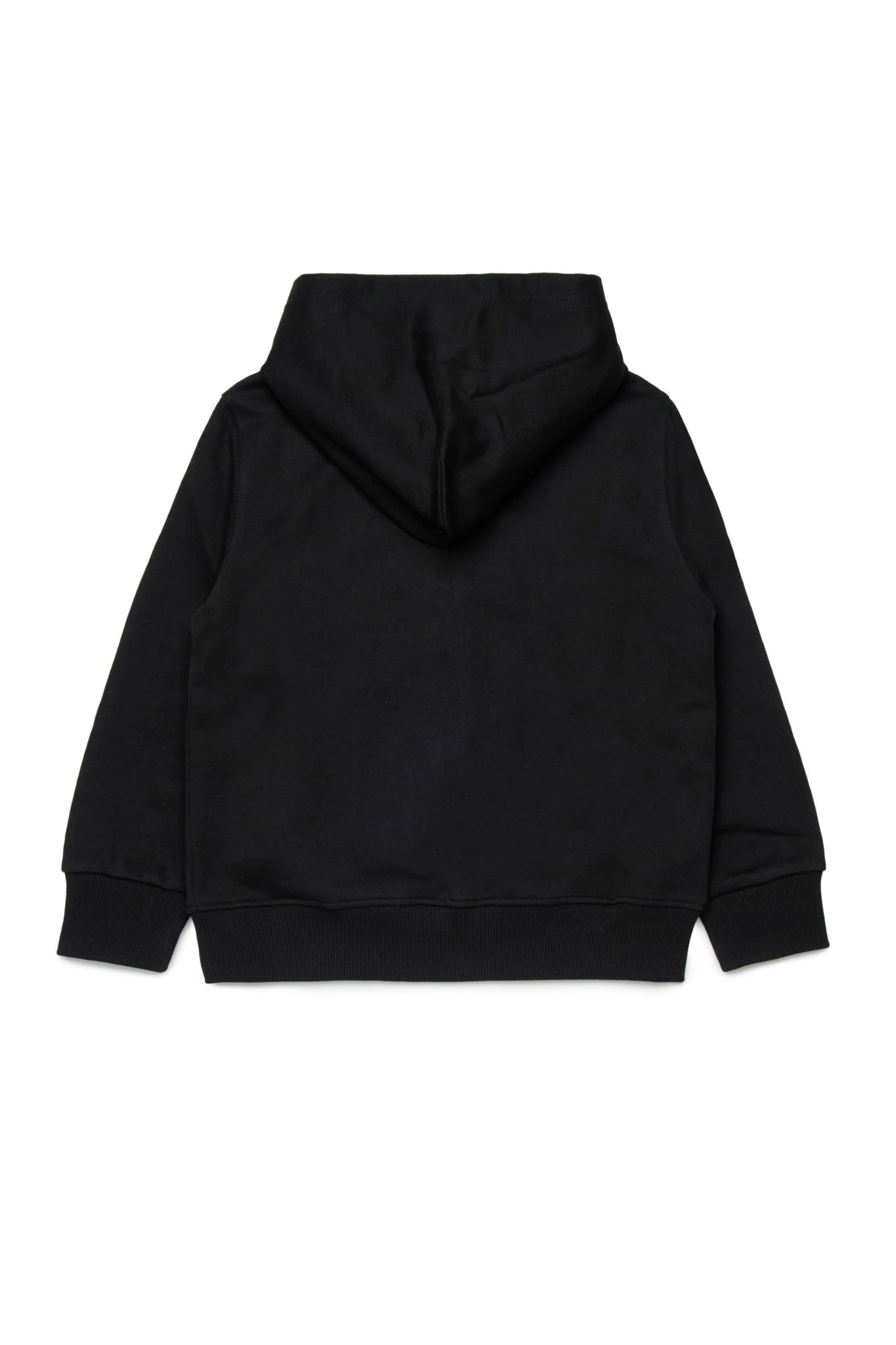 FELPA NERA CON CAPPUCCIO E ZIP CON LOGO IN DENIM DIESEL - Angel Luxury