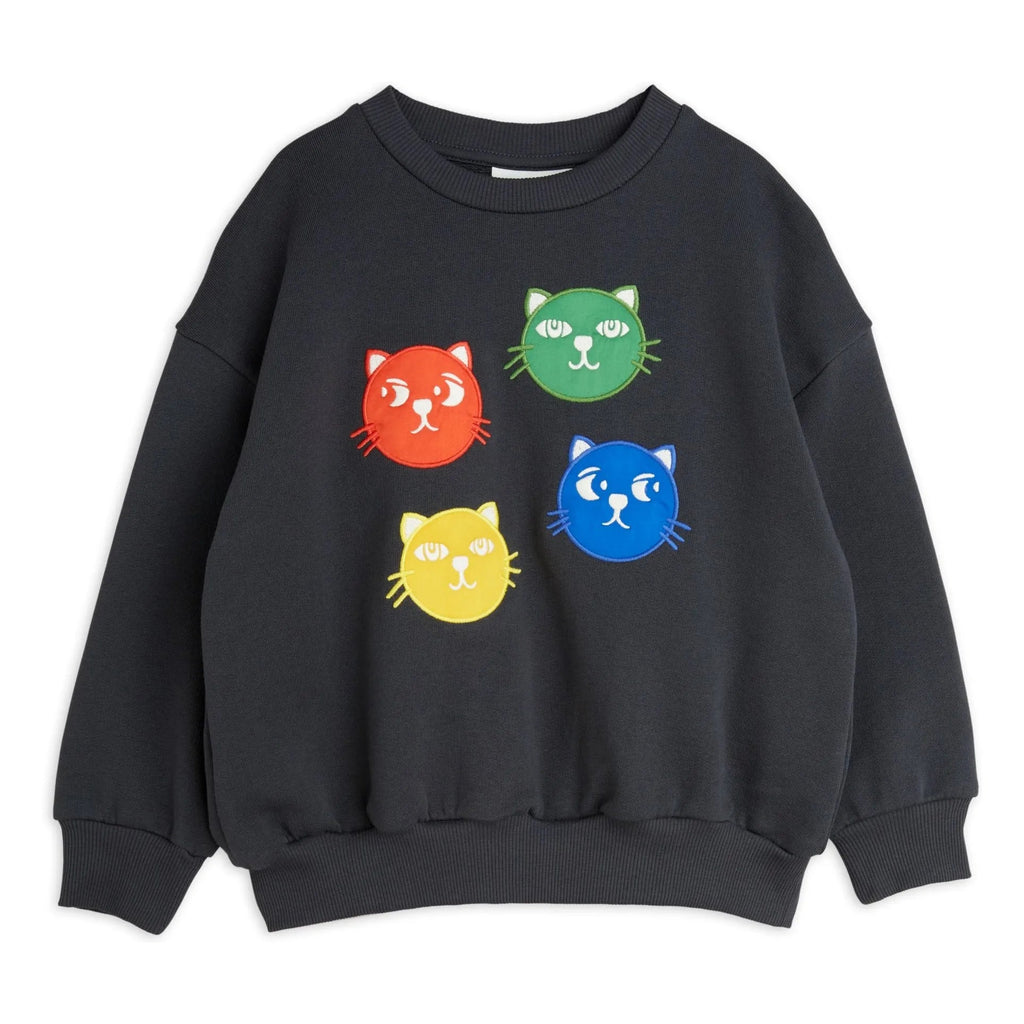 FELPA NERA CON GATTINI COLORATI MINI RODINI - Angel Luxury