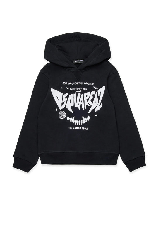 FELPA NERA CON LOGO DSQUARED2 - Angel Luxury