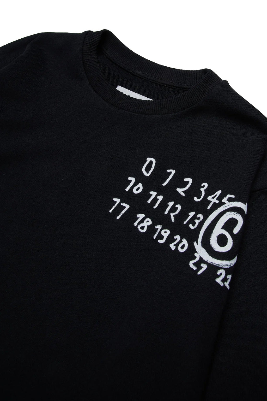 FELPA NERA CON LOGO NUMERICO BIANCO MAISON MARGIELA - Angel Luxury